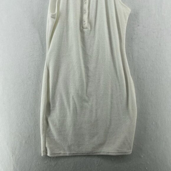 L.A Hearts Dress Women's Sz S White Terry Collared Button-Up Bodycon Sleeveless - Picture 6 of 12